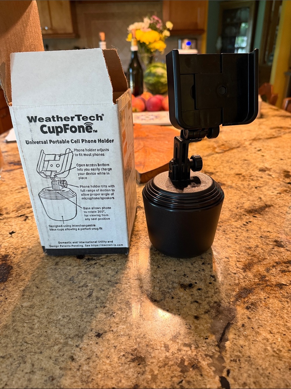 WeatherTech CupFone Universal Portable Cell Phone Holder - Black